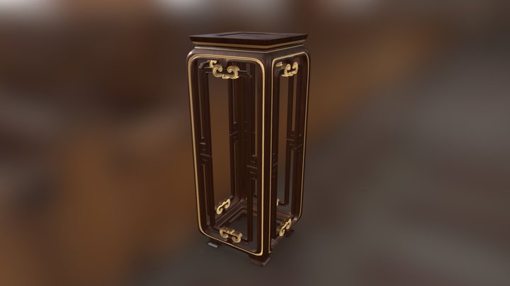 Pedestal wood - Vietnam 3D Model