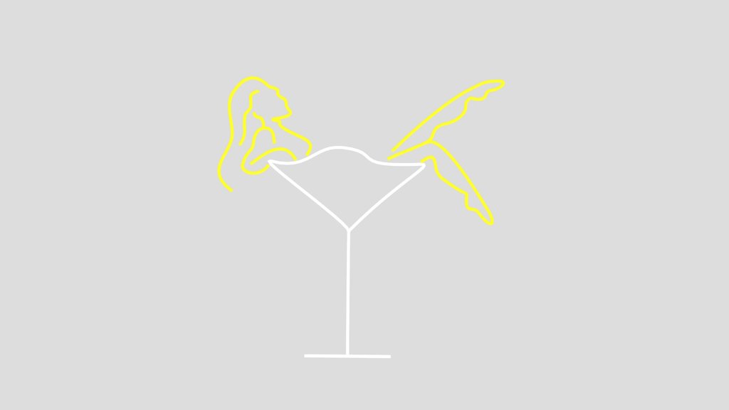 Woman in Martini Neon Sign