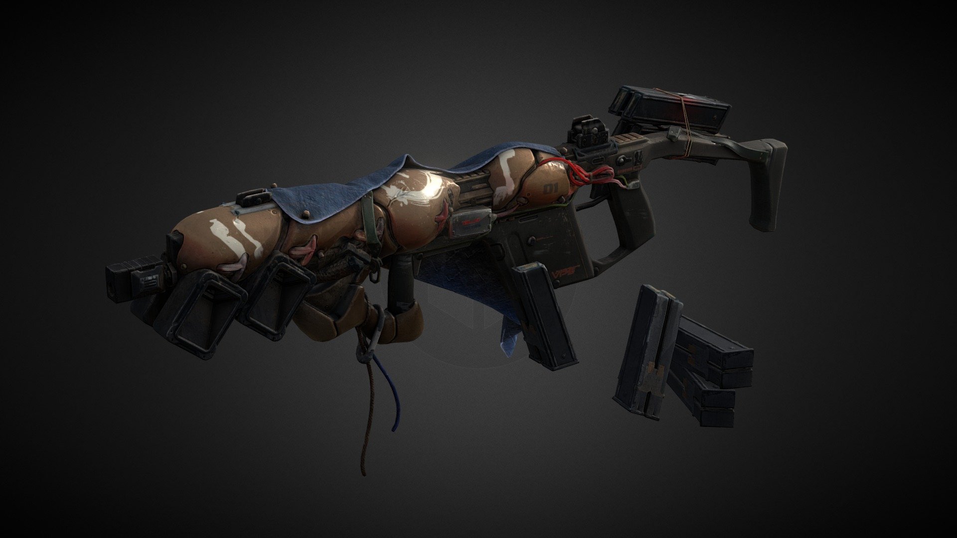 Custom Military Rifle with Tactical Upgrades - Buy Royalty Free 3D ...