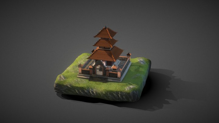 Traditional Hindu Temple Diorama 3D Model
