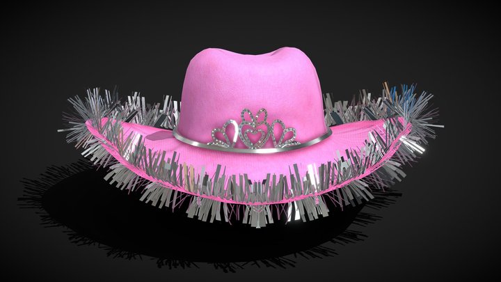 Pink Cowboy Hat / Tiara Cowgirl 3D Model
