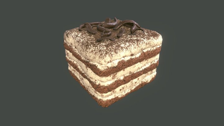 Tiramisu - Low Poly Challenge: Desserts 3D Model