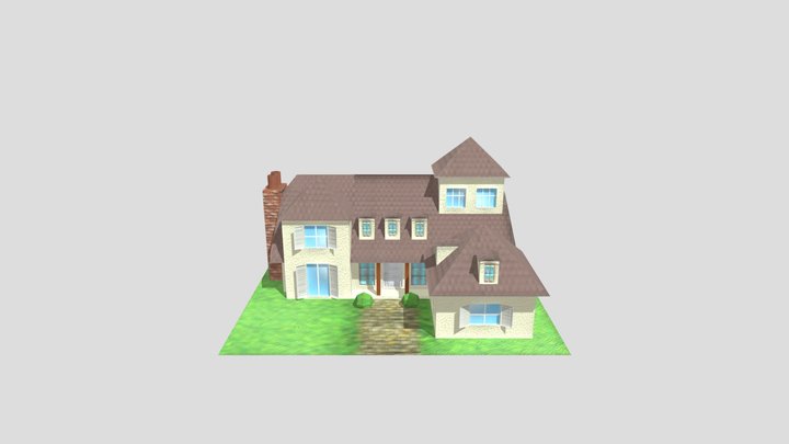 Low poly family home 3D Model