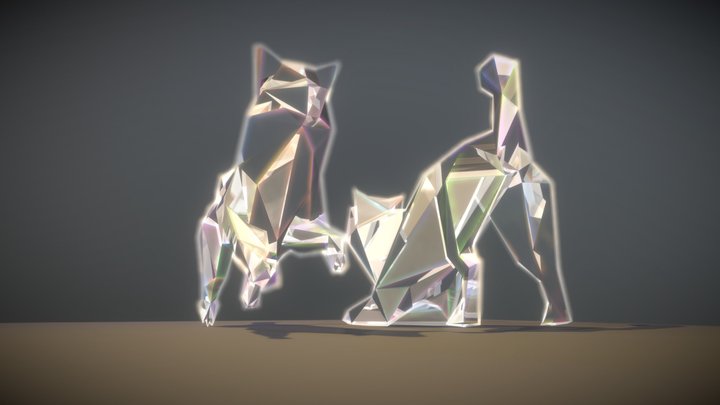 Crystal Dogs 3D Model