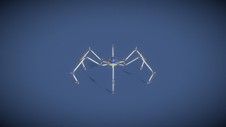 Robot Spider 6 Legs - polyfjord 3D Model