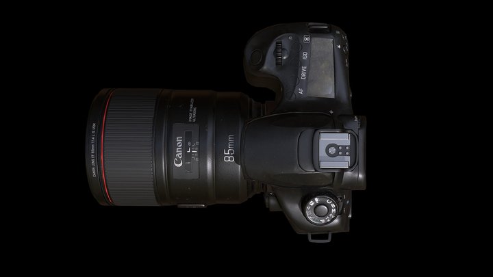 Canon Eos 60d with canon EF 85mm f/1.4l IS USM 3D Model