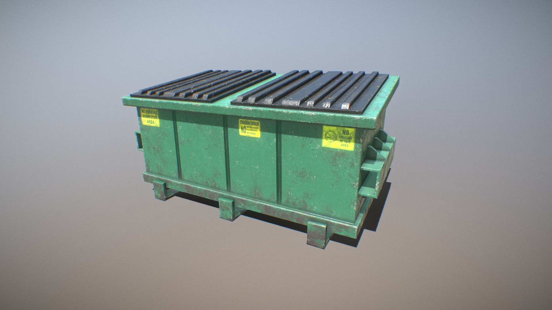 3D model Dumpster - This is a 3D model of the Dumpster. The 3D model is about a green and black box.
