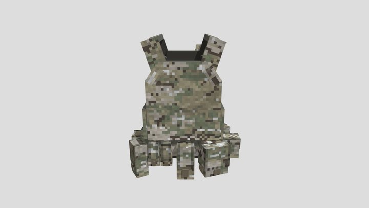 Multicam Vest And Belt 3D Model