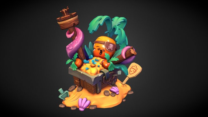 The Pirate Flower Bed 3D Model