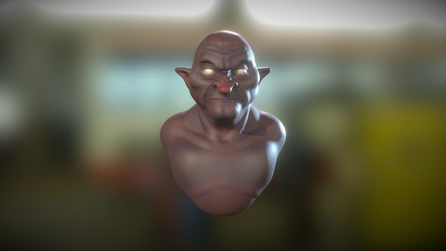 Grumpy Monster bust 3D Model
