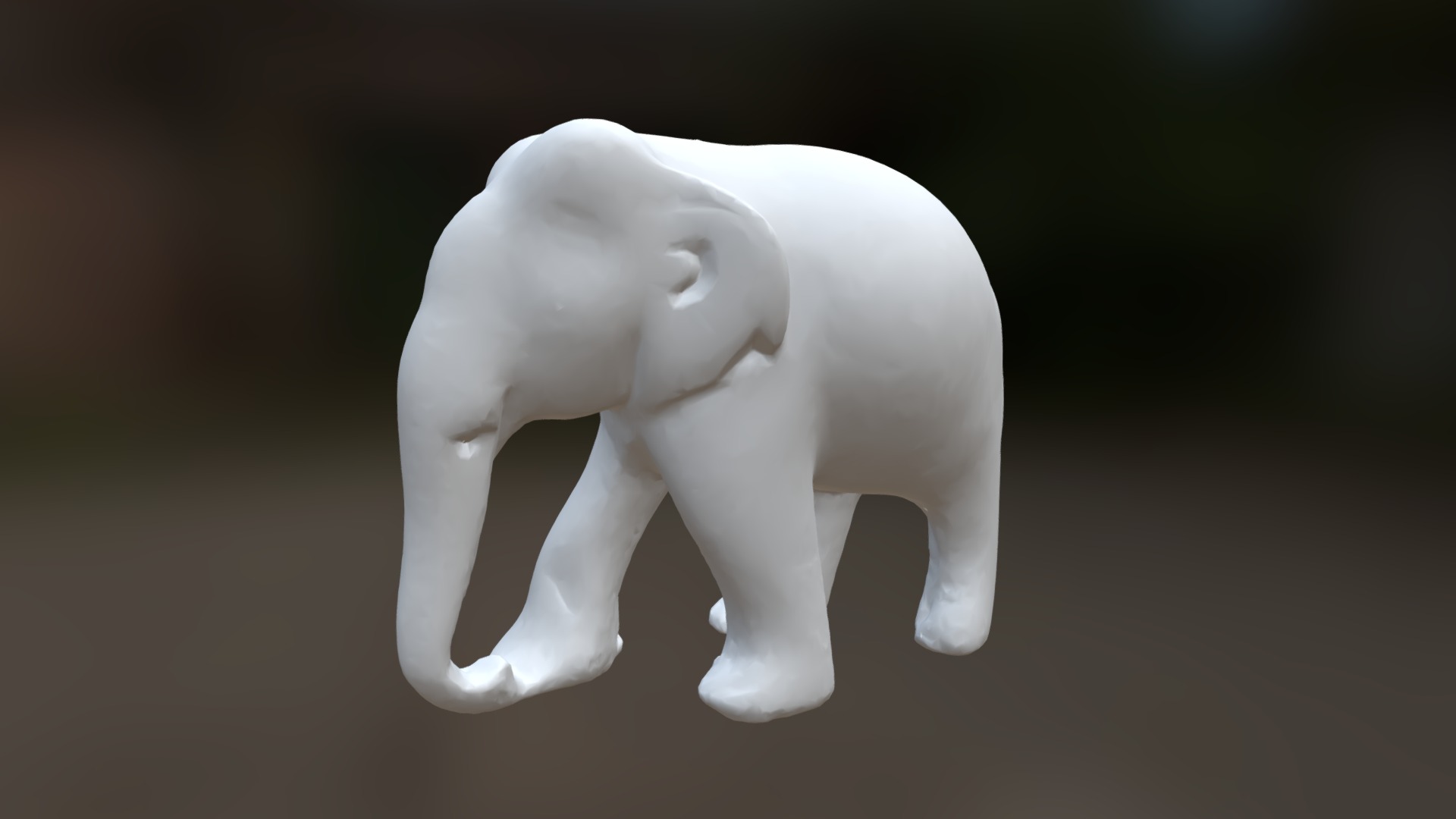 3D model Elephant Sculpture1 - This is a 3D model of the Elephant Sculpture1. The 3D model is about a white statue of a naked elephant.