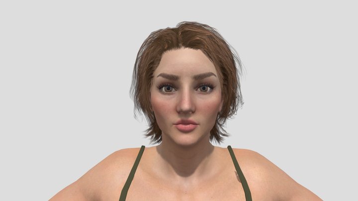 Realistic Female Character Game Ready Human PBR 3D Model