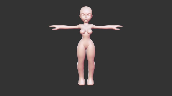 Stylized Female Base Mesh - 3D model by QUBITS [67d9b37] - Sketchfab