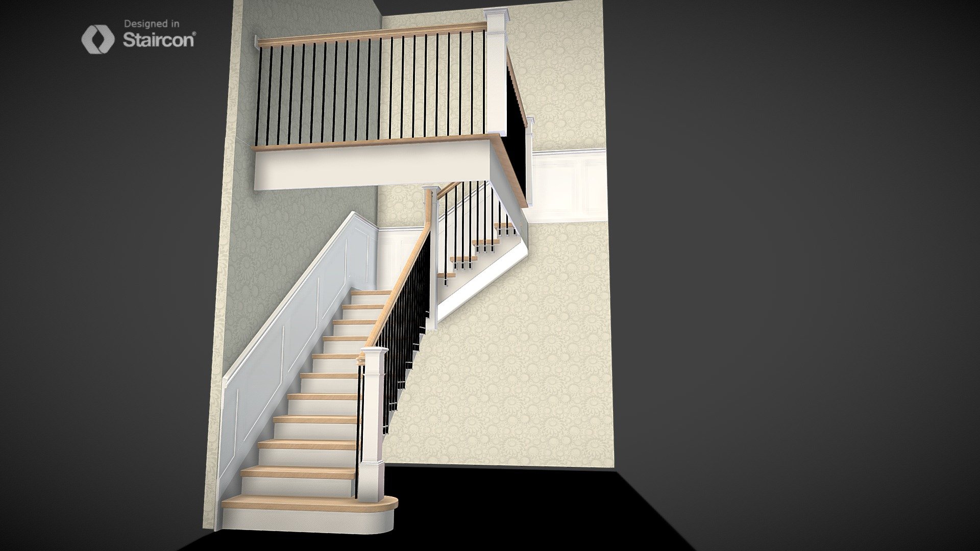 Demo: L-shape Stair with wainscotting