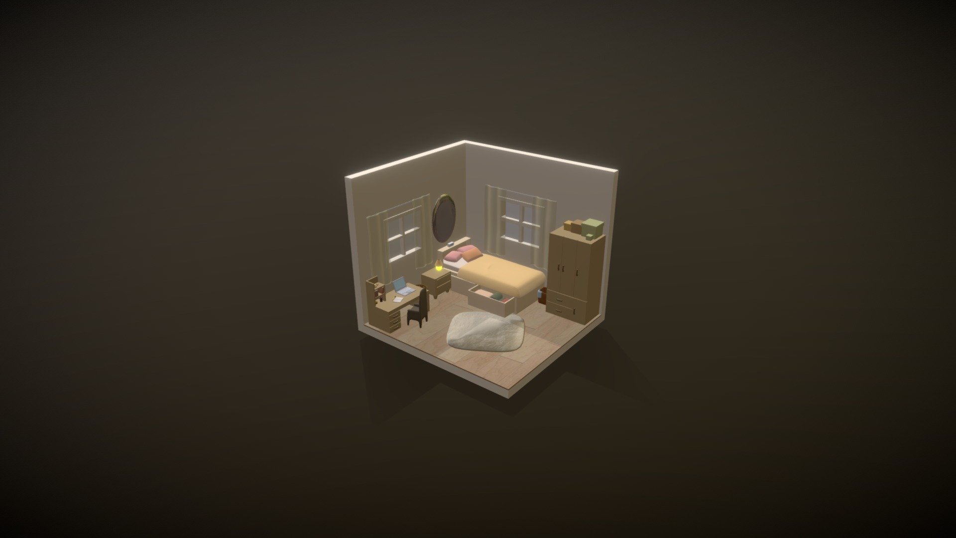 Cozy Bedroom 3d Model By Maycianni [67db9c0] Sketchfab