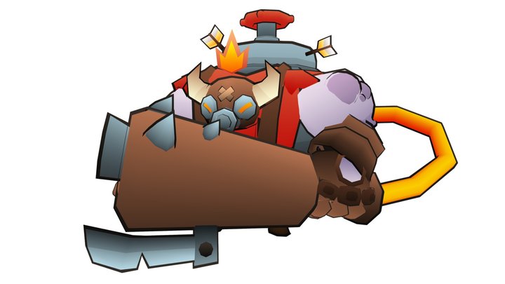 Cartoon Flamethrower 3D Model