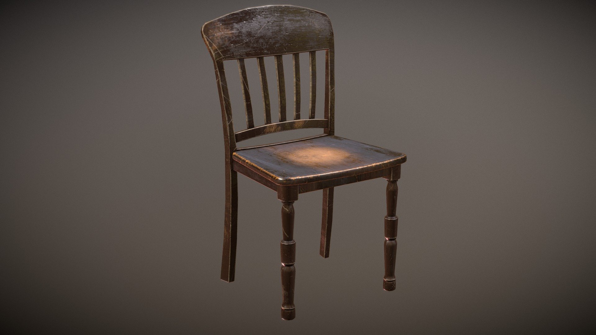 3d модель стул деревянный