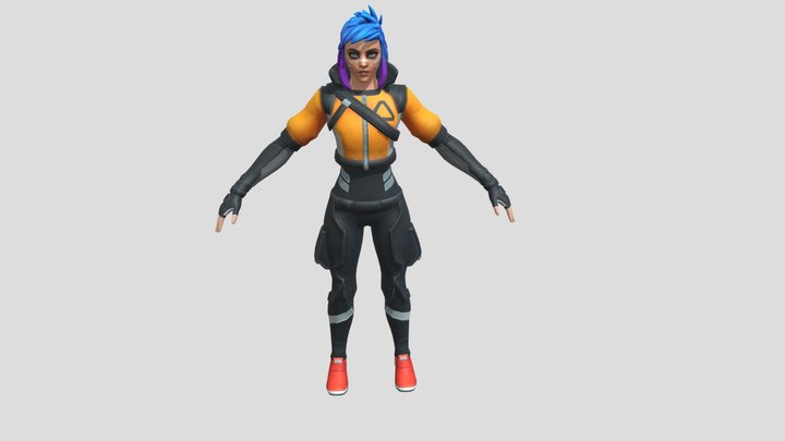 Ninja Punk Girl 3D Model
