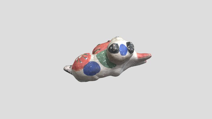 花巻人形（鯛銜え猫） 3D Model
