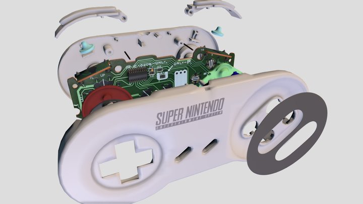 SuperNintendo Controller complete with internals 3D Model