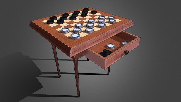 Stylized Checkerboard 3D Model