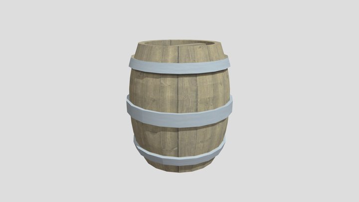 Wooden Barrel 3D Model