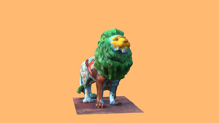 Ponce Lion Standing Photoscan 3D Model