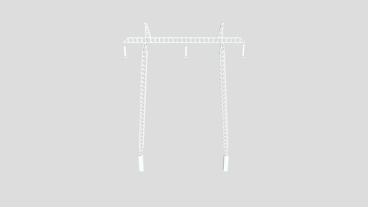 400kV Power Pylon 3D Model