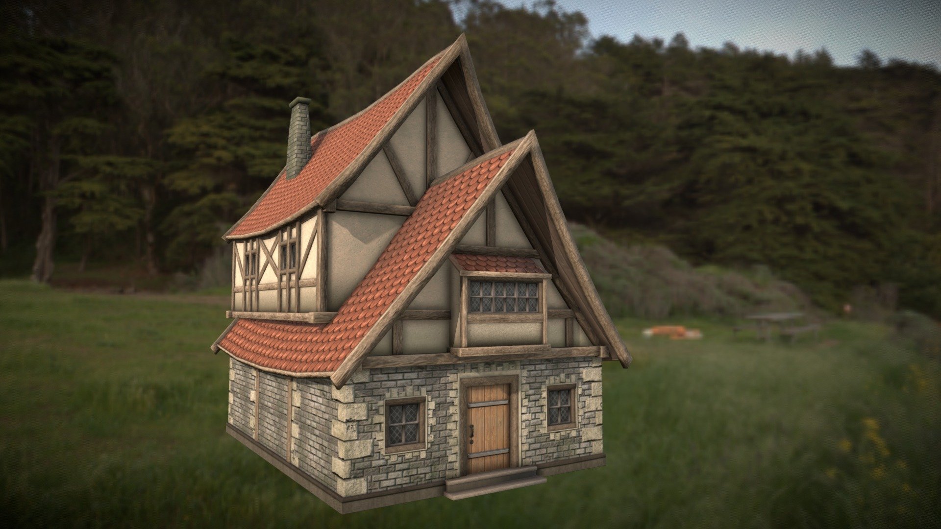 Medieval House 01 (Mid Poly)