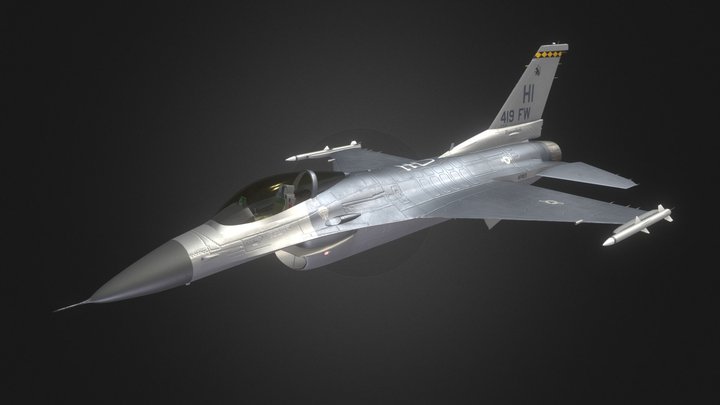 F-16 Fighting Falcon Diamondbacks 3D Model