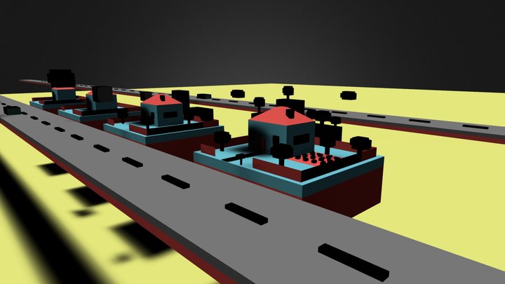 Lowpoly city II. 3D Model