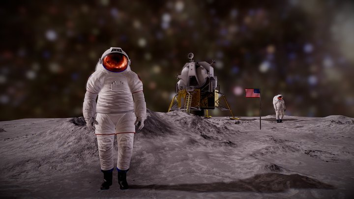 🌙 Moon Landing 3D Model