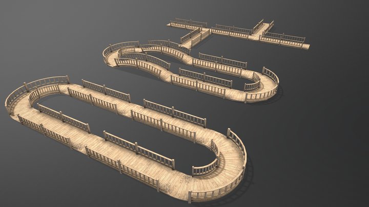 Modular wooden_bridge 3D Model