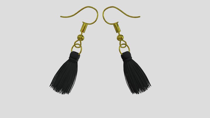 Flower Earrings 3D Model
