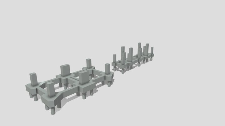 Fundação p/ Silos de Cimento e Cx. de Agregados 3D Model