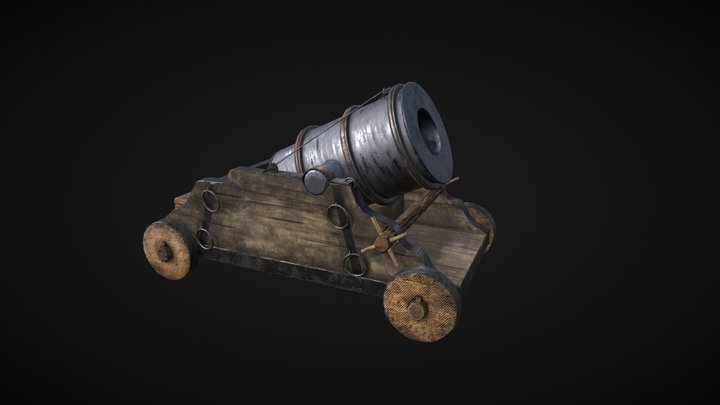 Cannon. Made by open test 3D Model