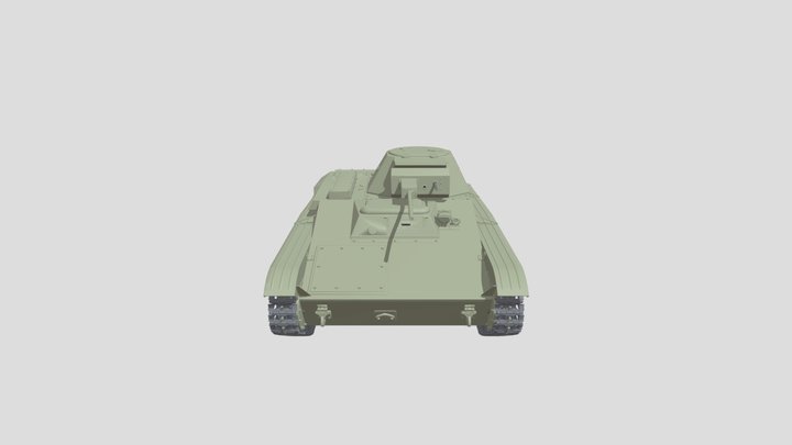 Low Poly WWII Army Tank T-60 V2 3D Model