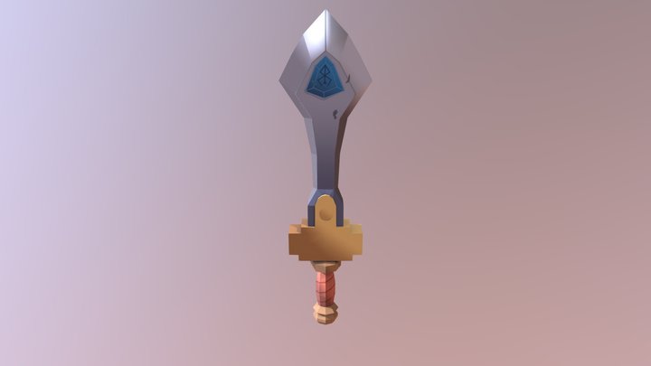 Hand Painted Sword 3D Model