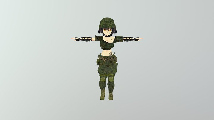 Аниме солдат для VRCHAT – Free 3D Model STL