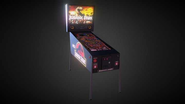 Jurassic Park Pinball Machine 3D Model
