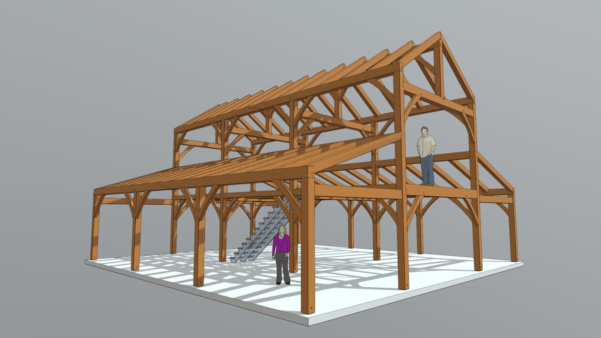 40x42 Monitor Barn House Plan (43616) - 3D model by Timber Frame HQ ...