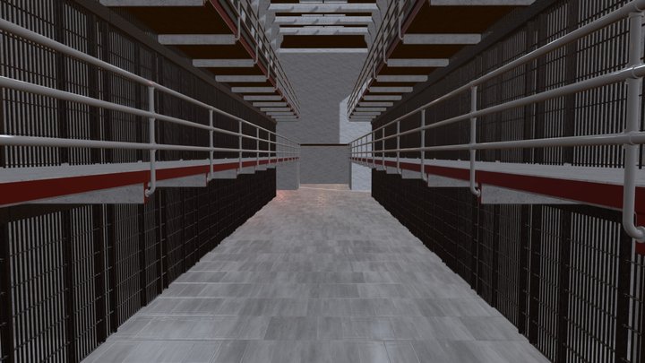 Alcatraz Jail Cell Block 3D Model