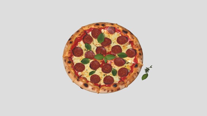 Pepperoni Pizza with Fresh Basil [Rapid Assets]