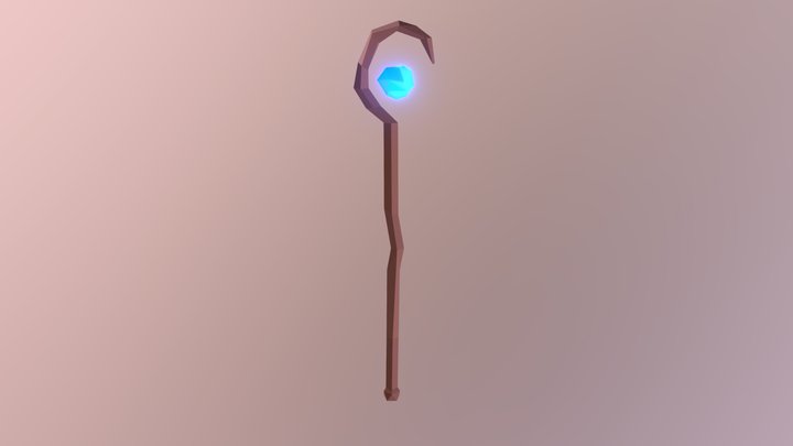 Low Poly Wizard Staff [ANIMATED] 3D Model