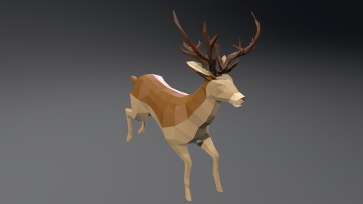 Deer Running Animation 3D Model