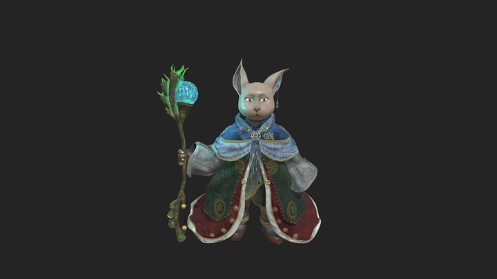 Wizard cat 3D Model