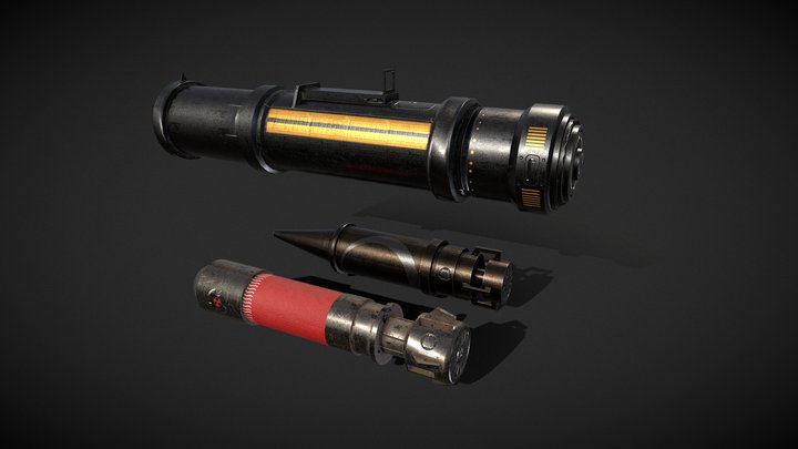 Rocket Launcher + Rockets 3D Model