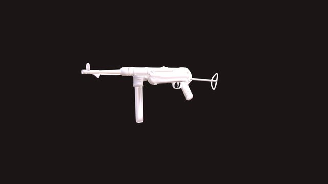 MP40 Low Poly (WW2 Battle Brave Concept) 3D Model