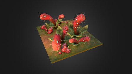 Red Bulb Plant 3D Model