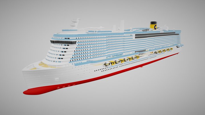 Costa Smeralda cruise ship 3D Model
